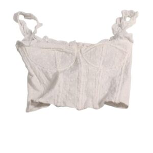 Capulet Women's White Ruffle Strap Corset Top Sz XS